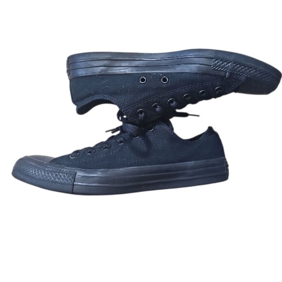 Monochromatic Black Low Ox Converse Sneakers Men’s Size 6 Casual Streetwear - Picture 3 of 12